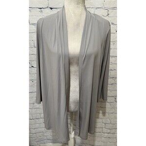 Susan Graver QVC Women’s Stretch Open Gray Long Sleeve Cardigan Size Large